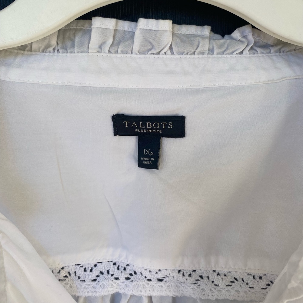 Talbots Peasant Blouse—White—1XP - Picture 4 of 5